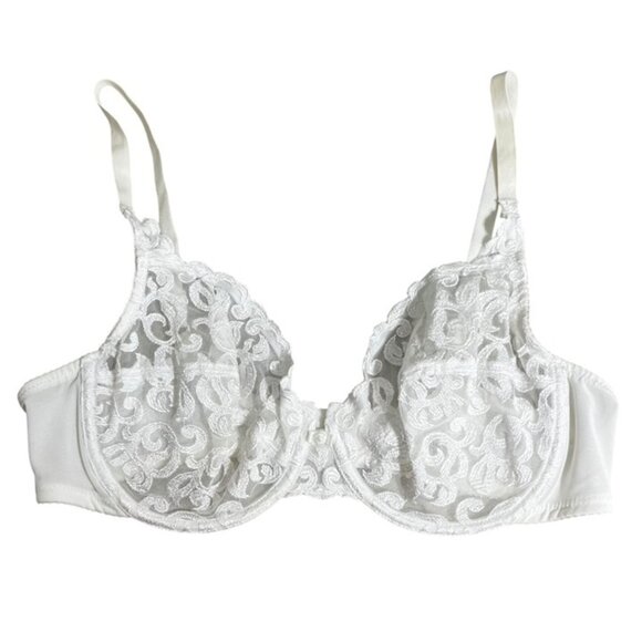 Wacoal bra 38C white lace Arabesque sheer lace not padded or lined - Picture 1 of 6